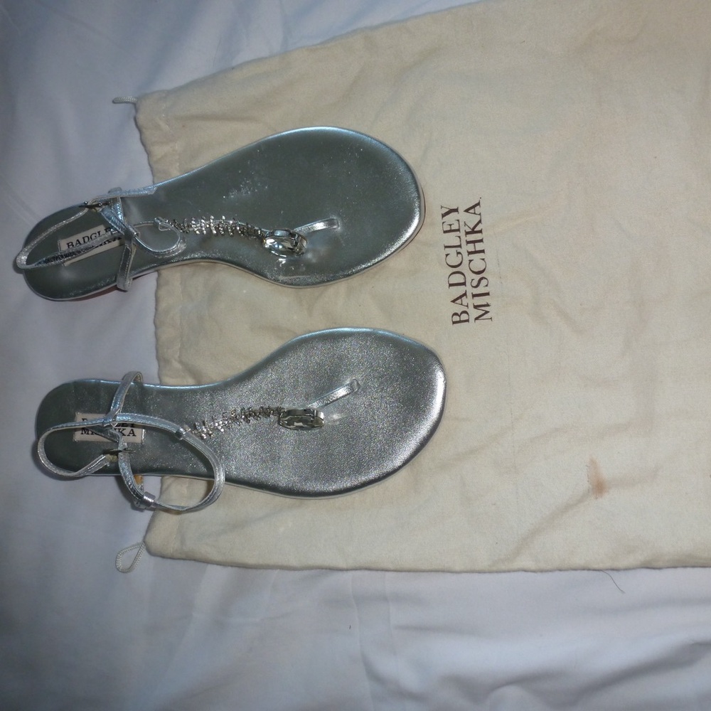 Badgley Mischka Metallic Silver Sandals